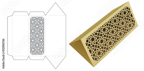 Arabic pattern packaging box die cut and 3D mockup