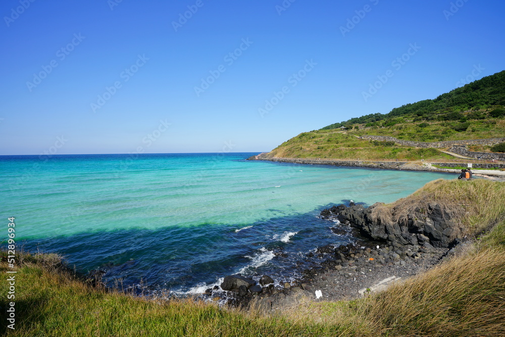 beautiful seascape with clear bluish water beautiful seascape with clear bluish water