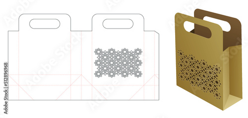 Arabic pattern packaging box die cut and 3D mockup
