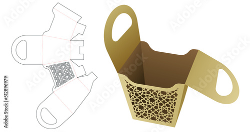 Arabic pattern packaging box die cut and 3D mockup