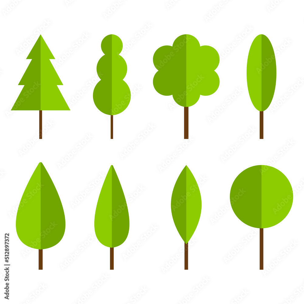set of trees vector flat icon set of trees vector flat icon