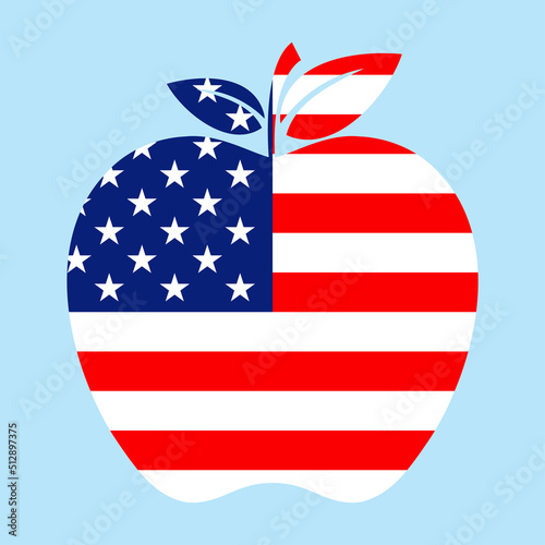 Apple with american flag