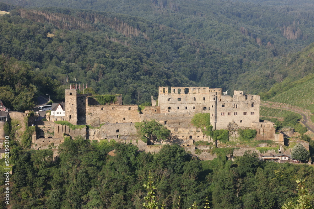 Burg Rheinfels Blick vom Klettersteig Sankt Goarshausen Rheinland-Pfalz Mittelrheintal