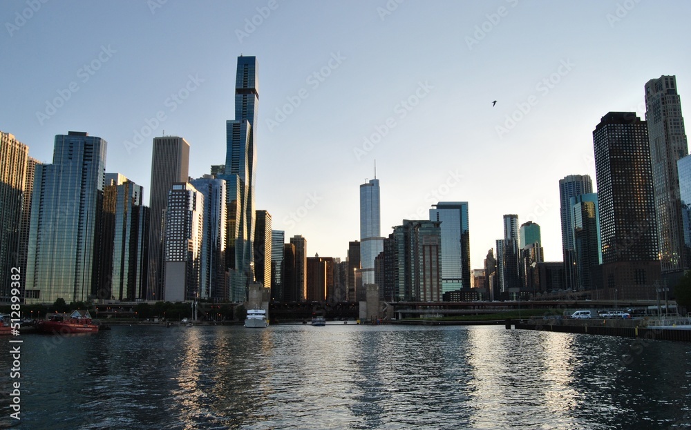 Fototapeta premium city skyline at sunset