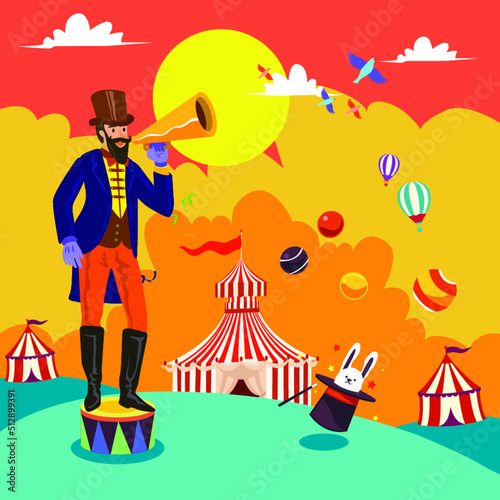Circus acrobatic carnival festival fun colourfull party