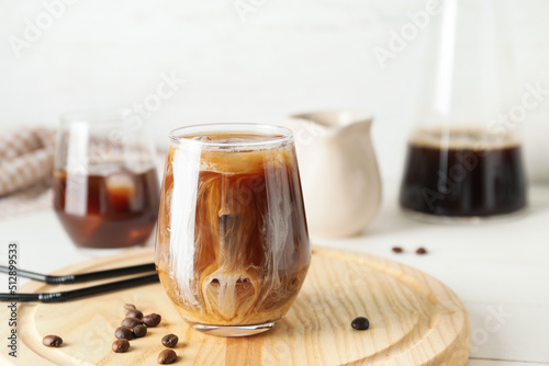 Glass of cold brew coffee w...