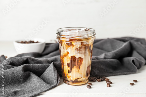 Glass with cold brew coffee...