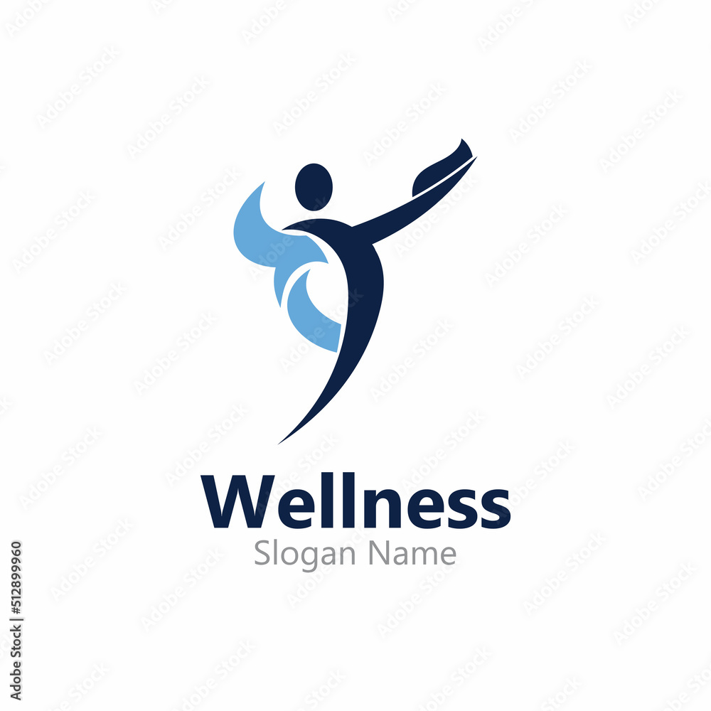 Wellness people logo design template healthy care concept Wellness people logo design template healthy care concept