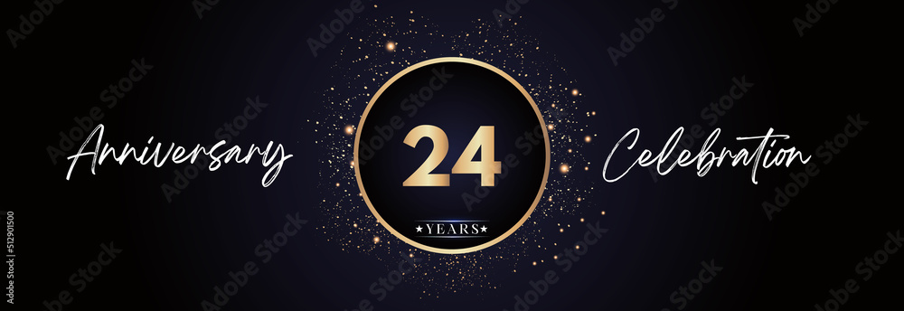 24th years anniversary celebration for brochure, banner, happy birthday, wedding, greetings, ceremony, graduation, invitation card. 24 Year Anniversary Template Design Vector. 24th years anniversary celebration for brochure, banner, happy birthday, wedding, greetings, ceremony, graduation, invitation card. 24 Year Anniversary Template Design Vector.
