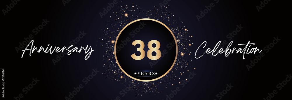 38th years anniversary celebration for brochure, banner, happy birthday, wedding, greetings, ceremony, graduation, invitation card. 38 Year Anniversary Template Design Vector. 38th years anniversary celebration for brochure, banner, happy birthday, wedding, greetings, ceremony, graduation, invitation card. 38 Year Anniversary Template Design Vector.