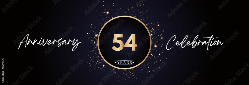 54th years anniversary celebration for brochure, banner, happy birthday, wedding, greetings, ceremony, graduation, invitation card. 54 Year Anniversary Template Design Vector. 54th years anniversary celebration for brochure, banner, happy birthday, wedding, greetings, ceremony, graduation, invitation card. 54 Year Anniversary Template Design Vector.