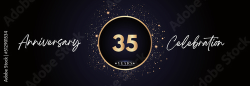35th years anniversary celebration for brochure, banner, happy birthday, wedding, greetings, ceremony, graduation, invitation card. 35 Year Anniversary Template Design Vector.