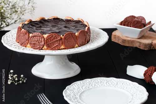 Obraz na plátně Confectionery - Dutch pie with biscuit