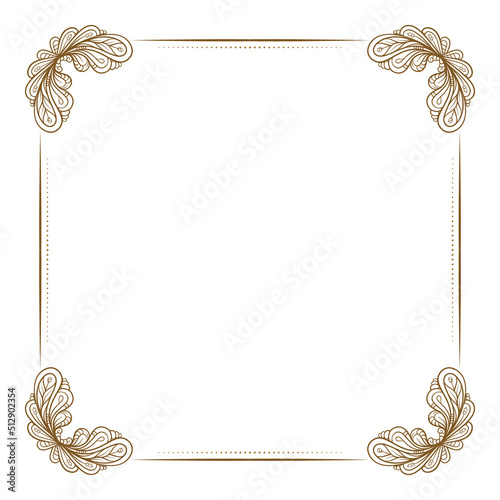 Vector squate floral frame. Greeting card or invitation template.