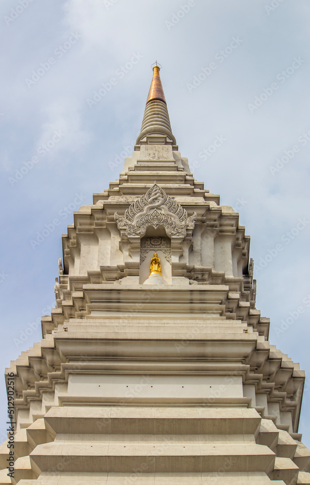 Phasi Charoen district,Bangkok,Thailand on May29,2020:Details of the pinnacle of Maharatchamongkhon stupa in Wat Paknam Phasi Charoen.