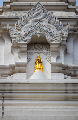 Phasi Charoen district,Bangkok,Thailand on May29,2020:Details of the pinnacle of Maharatchamongkhon stupa in Wat Paknam Phasi Charoen.