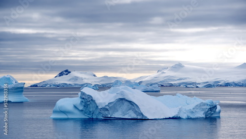 Icebergs in a bay at Portal Point, Antarctica