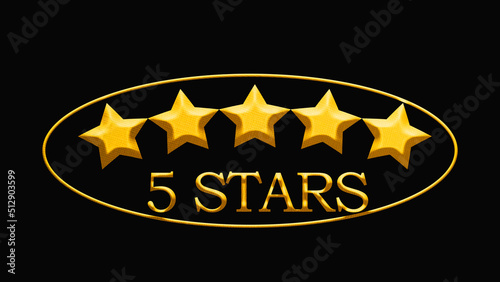 the Five stars rating an icon, illustration