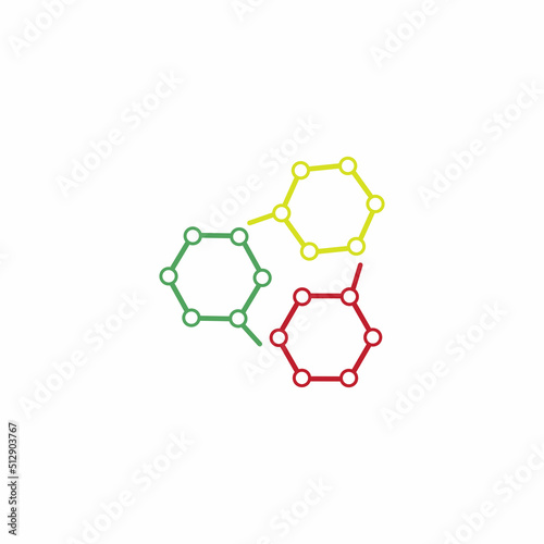 Molecule atom symbol logo template vector icon illustration