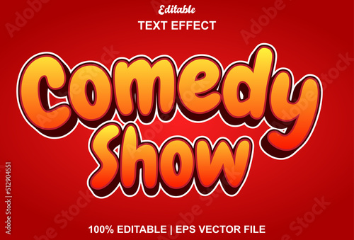 orange comedy show text effect for logo promotion and more.