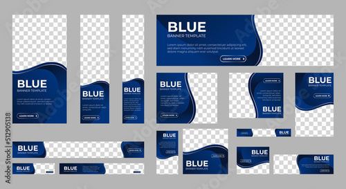 Business banner design web template Set, Horizontal header web banner. Blue and silver. cover header background for website design, Social Media Cover ads banner, flyer, invitation card