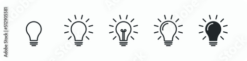  Set of idea sign icon. Bulb icon collection EPS10  - Stock Vector photo