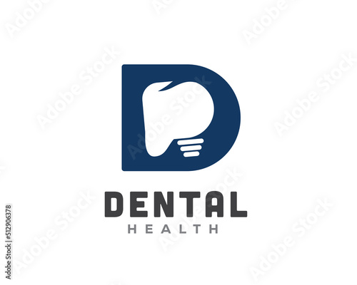 D initial dentist dental logo icon symbol design template illustration inspiration