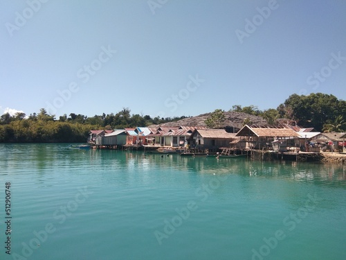 Bajau tribal village housing located on the water