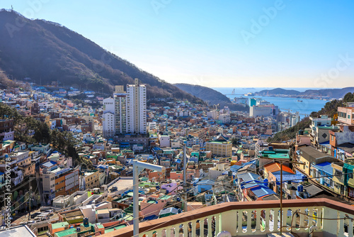 Busan,South Korea on December31,2019:Beautiful scene of Gamcheon Culture Village.