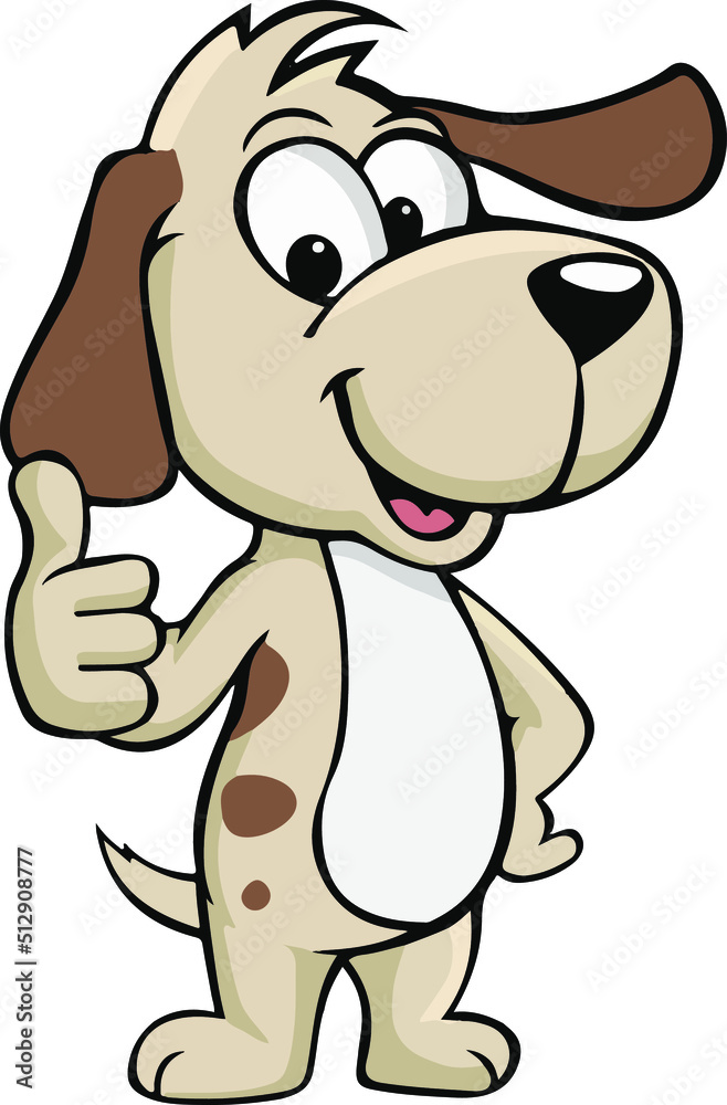 Obraz premium Cartoon style cute dog. Colorful illustrations for all kinds of designs. isolated on a white background