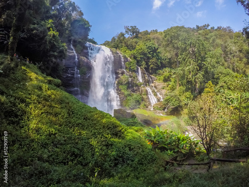 Mae Ya Waterfall the biggest waterfall in Doi Inthanon National Park Jom Thong District Chiang Mai province Northern Thailand.One of the most beautiful waterfalls in Thailand.