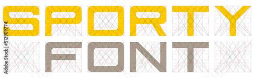 Editable sporty font concept with grid template + tutorial.