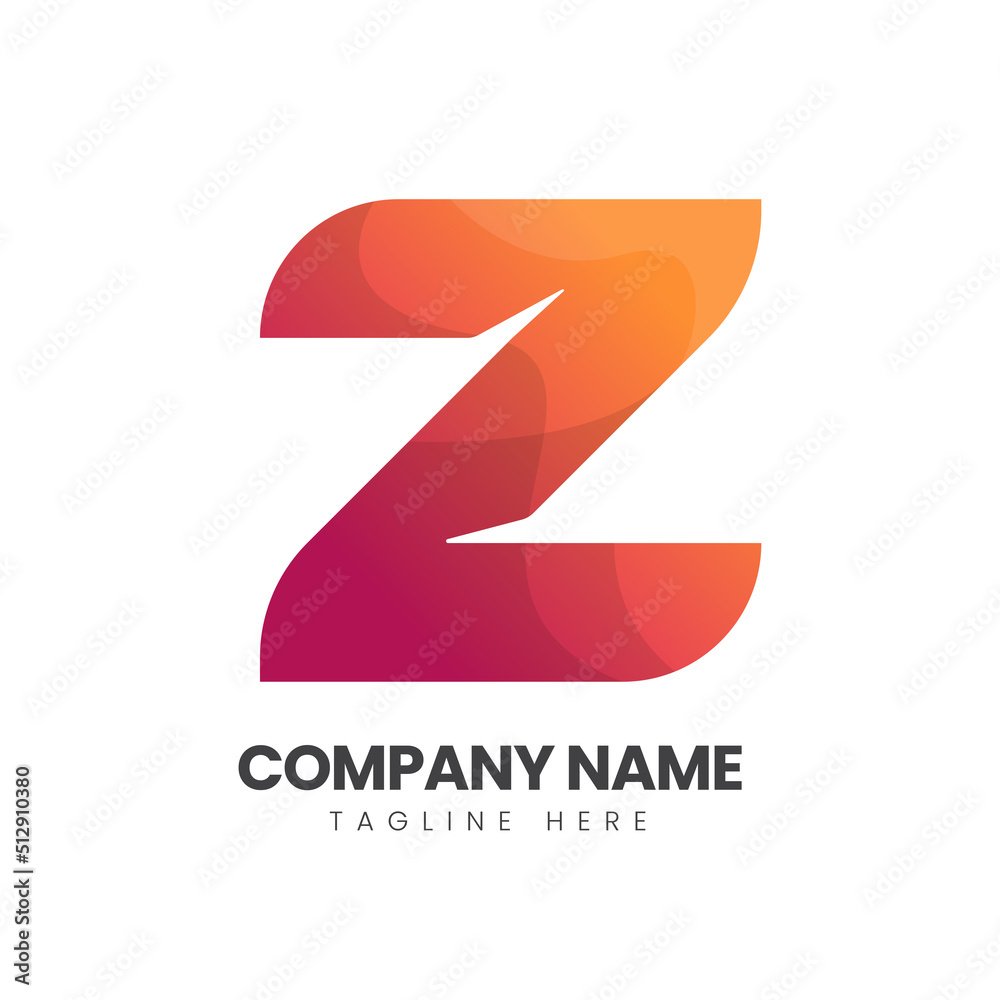 letter z colorful gradient logo design template