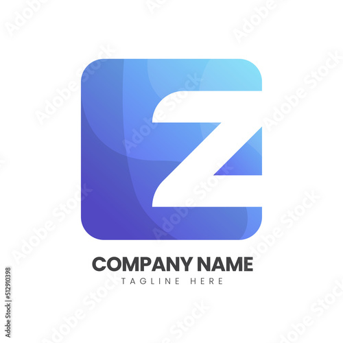 letter z colorful gradient logo design template