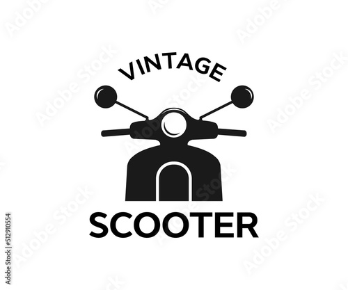 Scooter vintage motorcycle logo design. Scooter bike, Scooter or moped vector design and illustration.