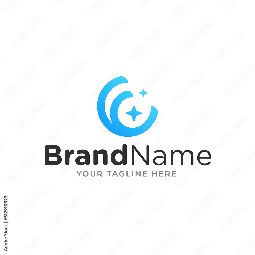 Obraz premium Moon Logo Icon Design Vector Template