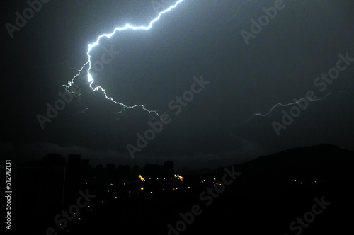 lightning in the night sky