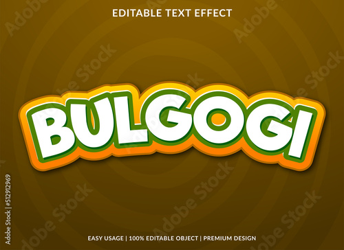 bulgogi editable text effect template with abstract background use for business logo and brand