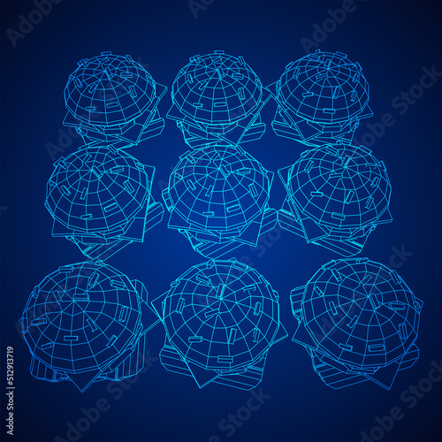 Hamburger or cheeseburger wireframe low poly mesh