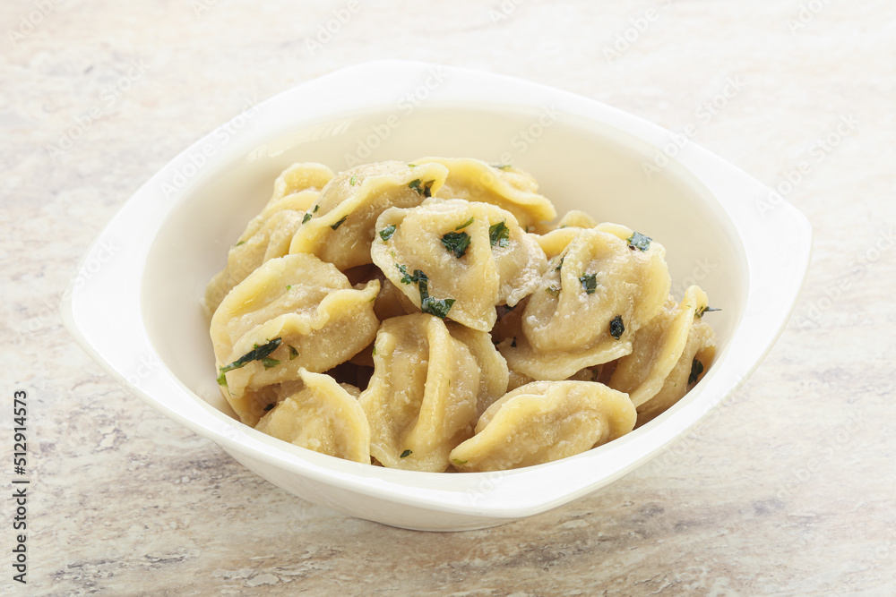 Russian boiled dumplings with meat Russian boiled dumplings with meat