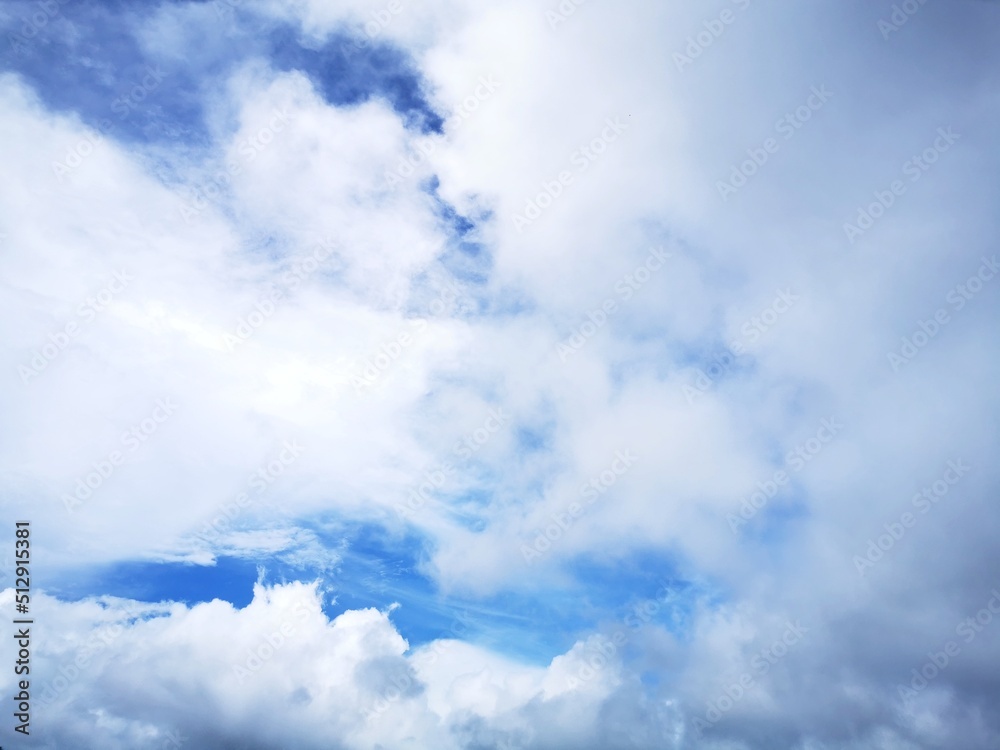 Blue Sky Nature White Clouds Background