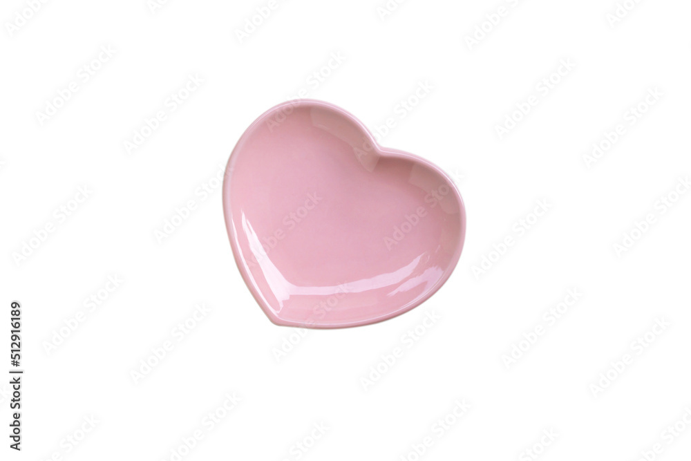 Empty pink heart plate isolated on white background. Empty pink heart plate isolated on white background.