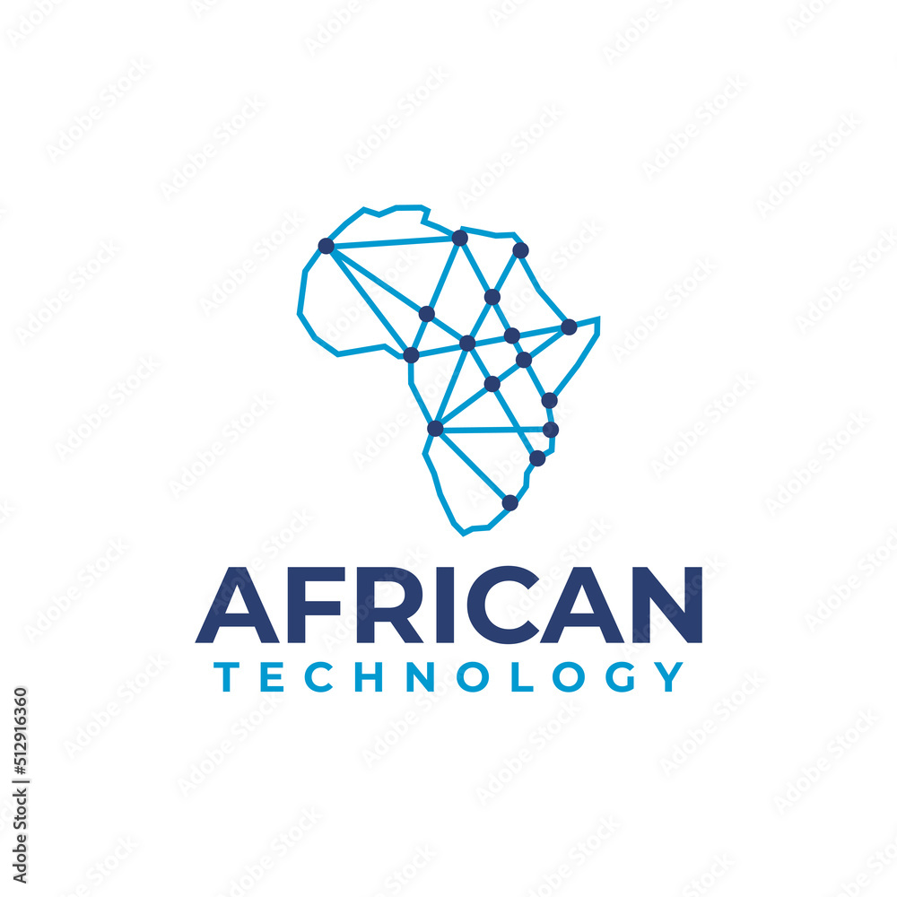 Fototapeta premium Africa technology company logo design