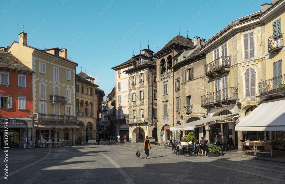 old town on a bright summer day.Domodossola,Italy