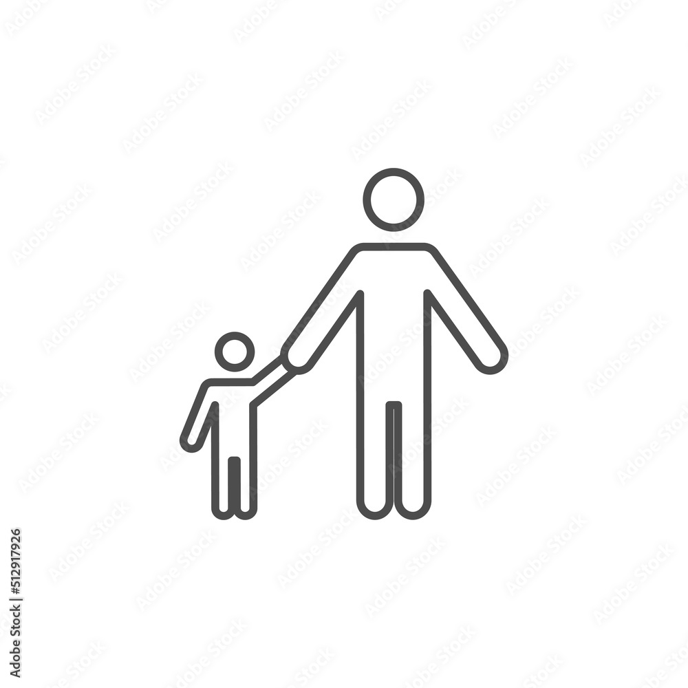 Father and child icon, modern minimalistic flat design. Vector illustration. Father and child icon, modern minimalistic flat design. Vector illustration.
