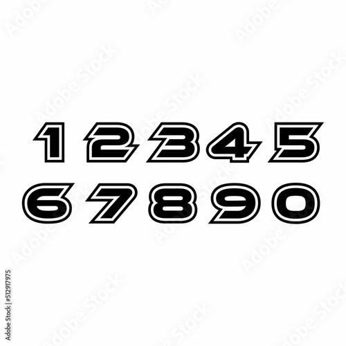 Racing number logo design with frame