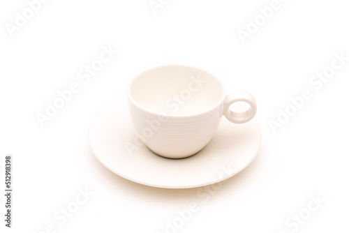 White ceramic cup for coffee or tea isolated on white
