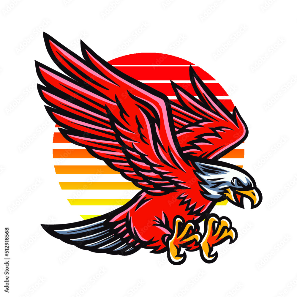Obraz premium Flying Eagle Mascot Illustration