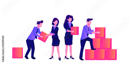 Workflow management flat style illustration vector design