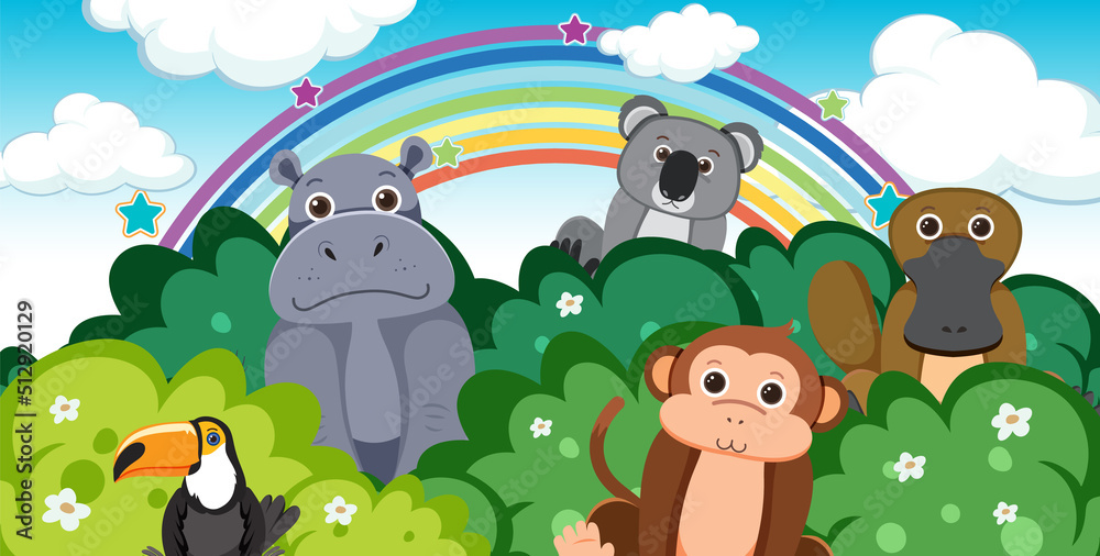 Wild animals in the forest Wild animals in the forest